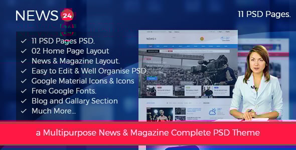 News 24 - Magazine PSD Template