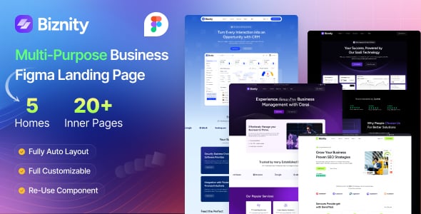 Biznity - Multipurpose Business Figma Template Biznity - Multipurpose Business Figma Template