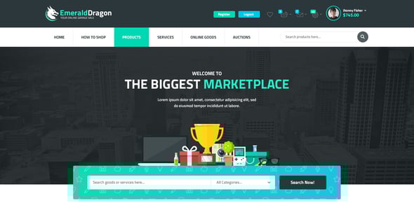 Emerald Dragon - PSD Multipurpose Marketplace