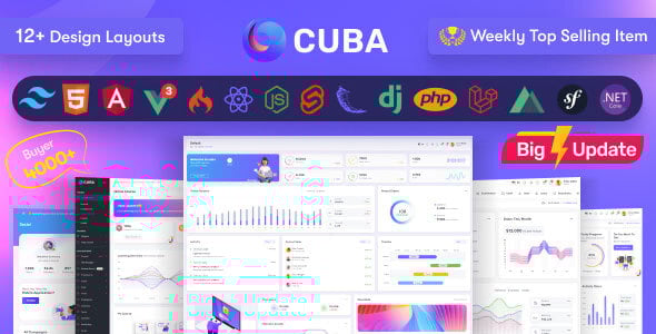 Cuba- Tailwind, Bootstrap, React, Angular, Vue, Nuxt, Next Js, Net, Laravel Admin Dashboard Template Cuba- Tailwind, Bootstrap, React, Angular, Vue, Nuxt, Next Js, Net, Laravel Admin Dashboard Template