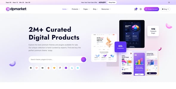 DpMarket – Digital Products Marketplace Html5 Template With Dashboard