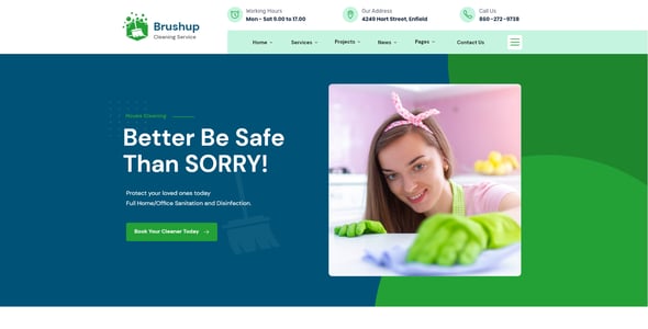 Brushup - Cleaning Company Adobe XD Template