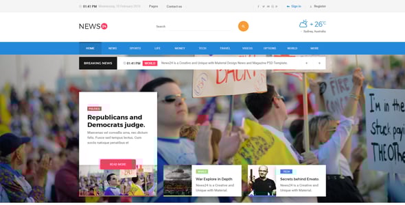 News 24 - Magazine PSD Template