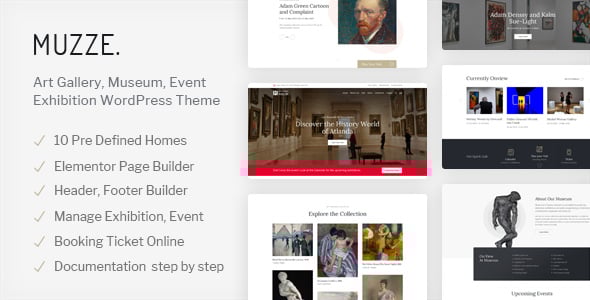 Muzze - Museum Art Gallery Exhibition WordPress Theme Muzze - Museum Art Gallery Exhibition WordPress Theme