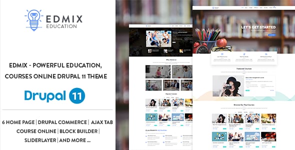 Edmix - Powerful Education, Courses Online Drupal 11 Theme