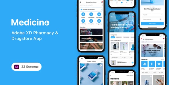 Medicino - Adobe XD Pharmacy & Drugstore App