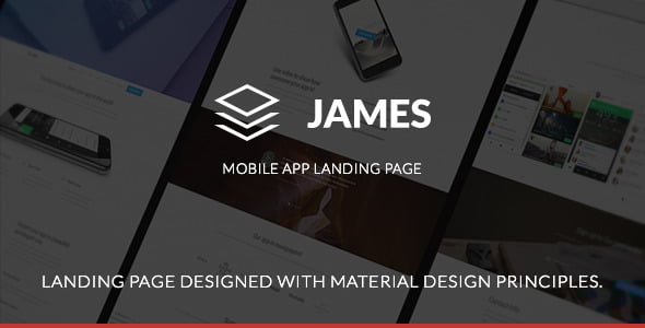 James - Material Design Mobile App Landing Page