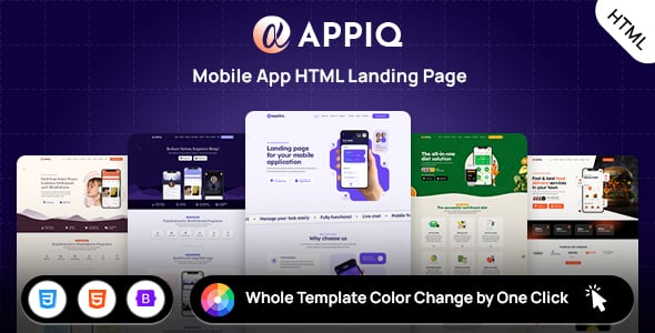APPIQ - Mobile App Landing Page Responsive HTML Template
