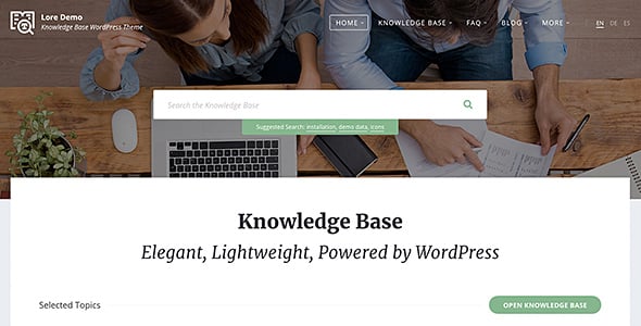 Lore - Elegant Knowledge Base WordPress Theme Lore - Elegant Knowledge Base WordPress Theme