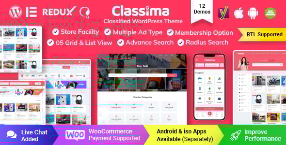 Classima – Classified Ads WordPress Theme Classima – Classified Ads WordPress Theme
