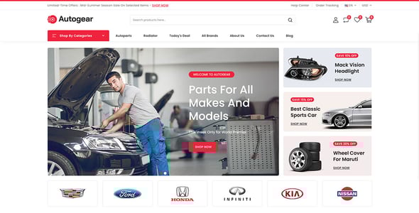 Autogear - Multipurpose Autoparts Store Prestashop 1.7 & 8.x Responsive Theme