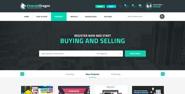 Emerald Dragon - PSD Multipurpose Marketplace