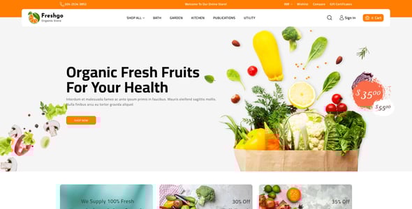 FreshGo - Organic & Supermarket BigCommerce Food Store