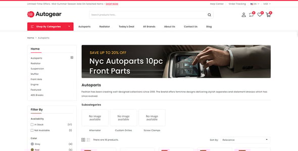 Autogear - Multipurpose Autoparts Store Prestashop 1.7 & 8.x Responsive Theme