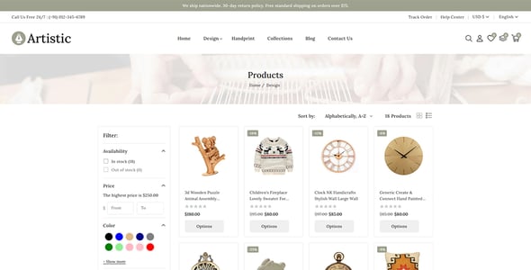 Artistic - Art & Craft Store Shopify Responsive Theme