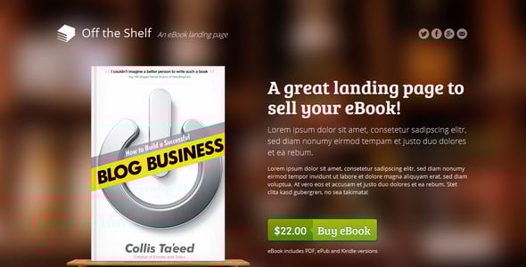 Off the Shelf - Responsive E-Book Landing Page Off the Shelf - Responsive E-Book Landing Page
