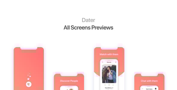 Dater - Adobe XD Dating UI Kit For Mobile App