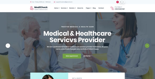 Medicheck - Modern Medical PSD Template