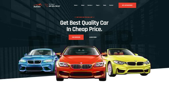 Autixir - Car Service & Auto Mechanic PSD Template.