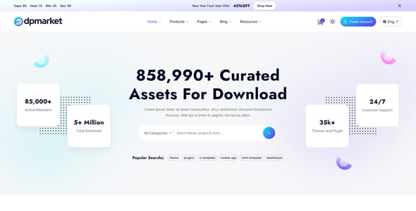 DpMarket – Digital Products Marketplace Html5 Template With Dashboard