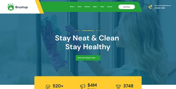 Brushup - Cleaning Company Adobe XD Template