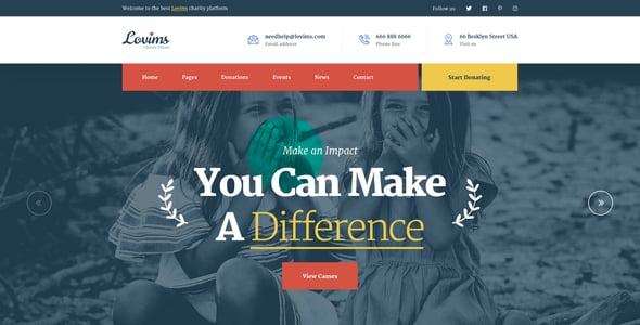 Lovims - Nonprofit Charity PSD Template