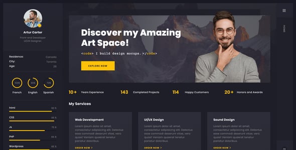 Arter - CV Resume Portfolio Template
