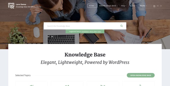 Lore - Elegant Knowledge Base WordPress Theme Lore - Elegant Knowledge Base WordPress Theme