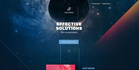 Saturno |  Space Design | Portfolio | Dark and Light  | PSD template