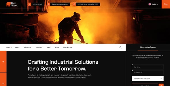 Hubsteel - Industrial & Factory WordPress Theme Hubsteel - Industrial & Factory WordPress Theme