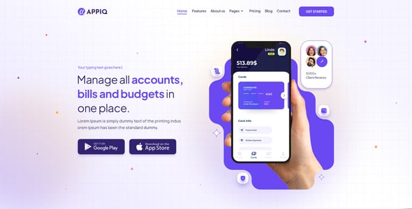 APPIQ - Mobile App Landing Page Responsive HTML Template