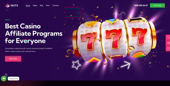Nuts - Gambling, Casino & Betting WordPress Theme