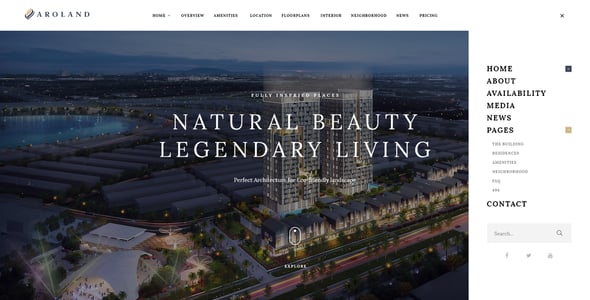 Aroland - Single Property Landing Page WordPress Theme Aroland - Single Property Landing Page WordPress Theme