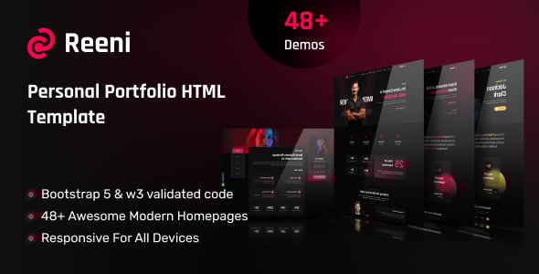 Reeni – Personal Portfolio CV & Resume HTML Template