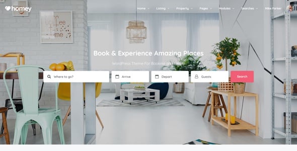 Homey - Booking and Rentals WordPress Theme