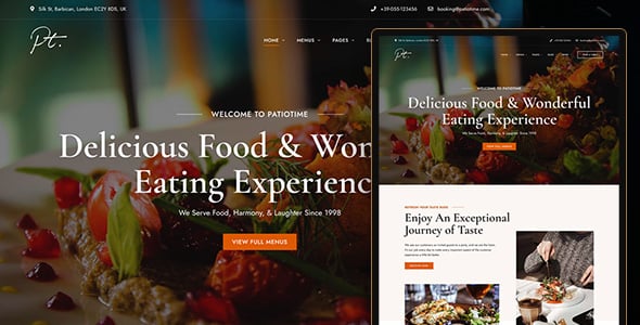 PatioTime - Restaurant WordPress Theme PatioTime - Restaurant WordPress Theme