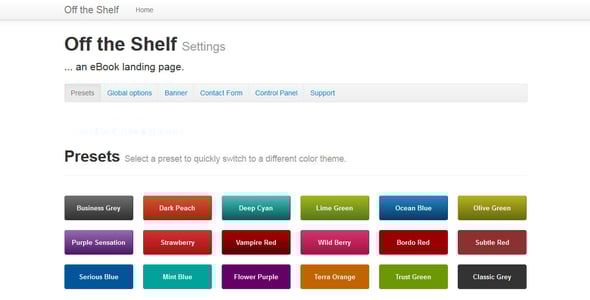 Off the Shelf - Responsive E-Book Landing Page