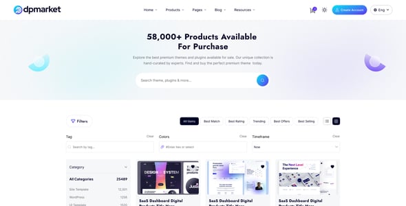 DpMarket – Digital Products Marketplace Html5 Template With Dashboard