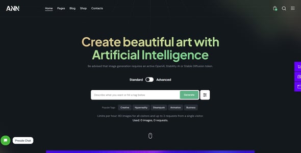AI ANN - AI Generator OpenAI Elementor WordPress Theme AI ANN - AI Generator OpenAI Elementor WordPress Theme