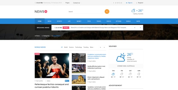 News 24 - Magazine PSD Template