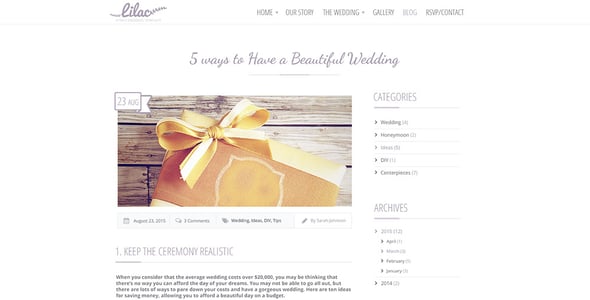Lilac- Responsive One-page HTML5 Wedding Template
