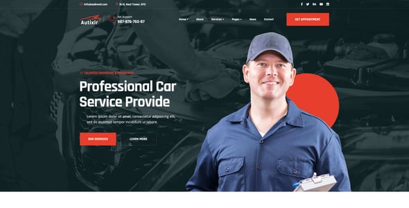 Autixir - Car Service & Auto Mechanic PSD Template.