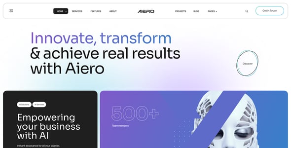 Aiero | Artificial Intelligence & Technology Figma Template