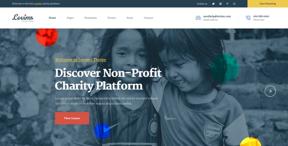 Lovims - Nonprofit Charity PSD Template