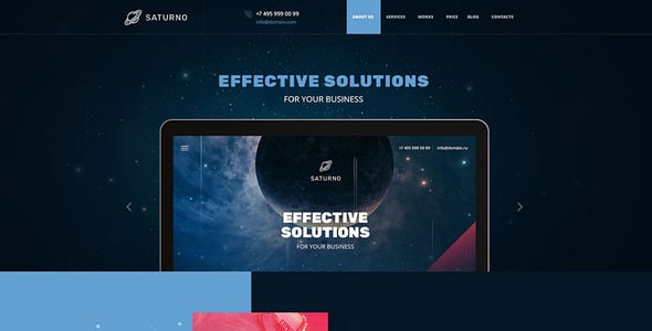 Saturno |  Space Design | Portfolio | Dark and Light  | PSD template