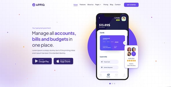 APPIQ - Mobile App Landing Page Responsive HTML Template