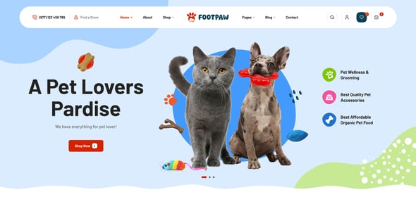 FootPaw - Pet Store WordPress Theme FootPaw - Pet Store WordPress Theme