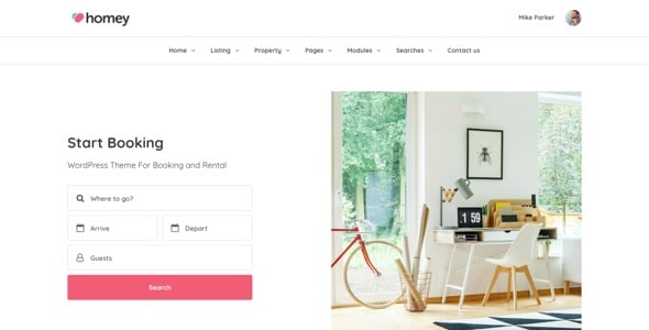Homey - Booking and Rentals WordPress Theme