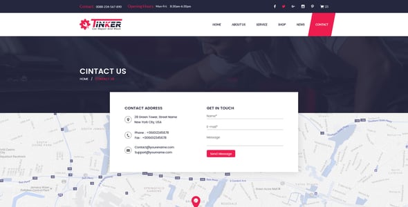 Tinker - Car Repair and eCommerce PSD