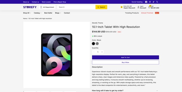 Storefy - Multipurpose Shopify OS 2.0 Theme